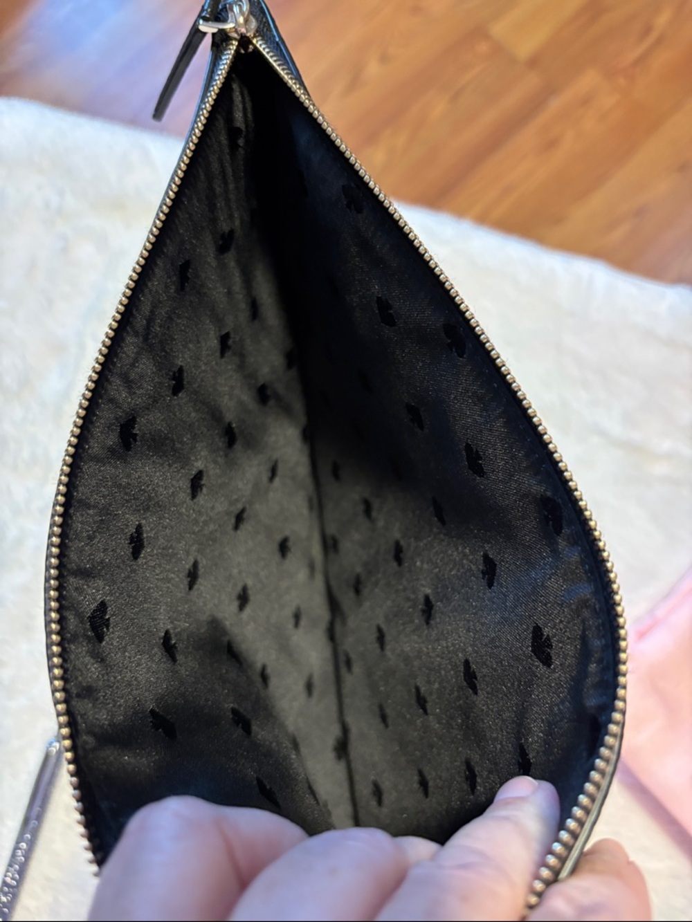kate spade Black Pebbled Leather Zip Pouch - Picture 4 of 7